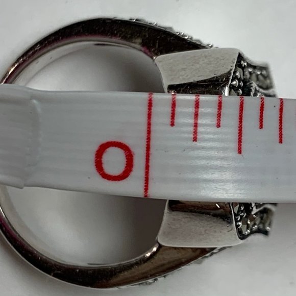 925 Sterling Silver & Marcasite Ring - SZ 7 1/2 - Picture 7 of 7